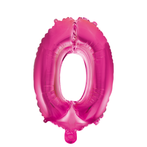 St. Folie ballon nummer 0 Rose   (41 cm) / per 6