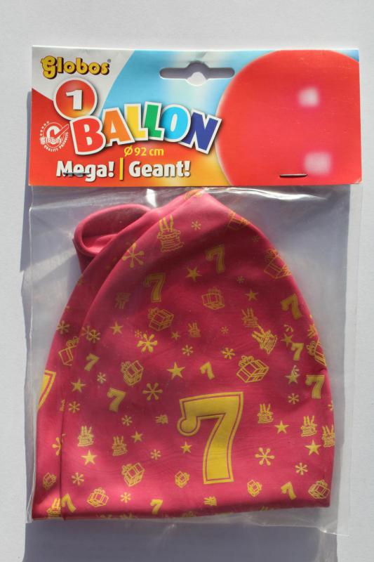 Cijfer 7 Megaballon 92cm lucht zakje a 1 ballon
