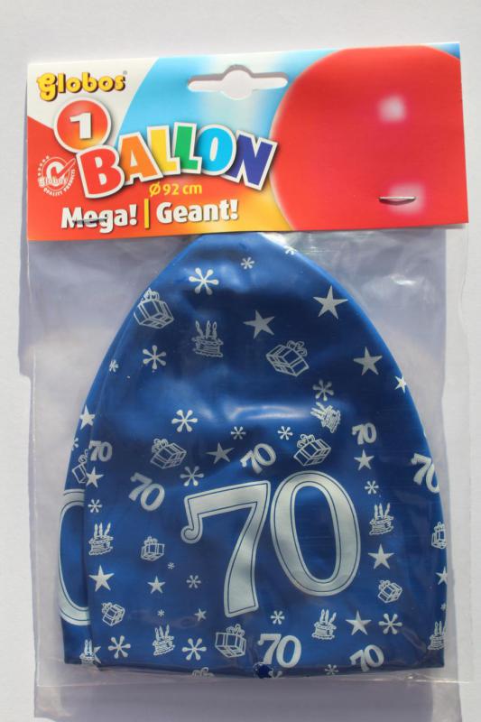 Cijfer 70 Megaballon 92cm lucht zakje a 1 ballon