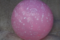 Megaballon rose hoera een meisje wit a 1 ballon / per 2
