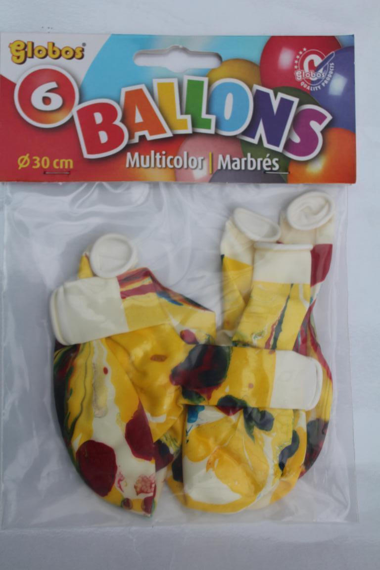 Multi colour ballon 8 stuks / per 6