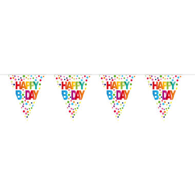 vlaggenlijn Happy Birthday Dots 10 m per 6
