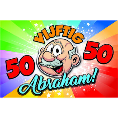 50 jaar Abraham Regenboog Deurbord - 58x37cm per 6