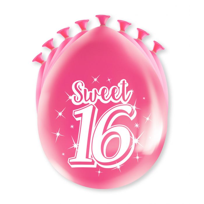 Sweet 16 Roze Ballonnen - 8 stuks per 6