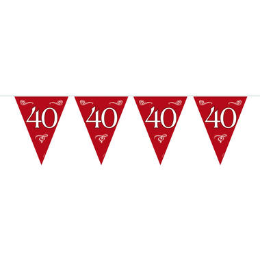 Vlaggenlijn '40 jaar' robijn rood (10 m) per 6