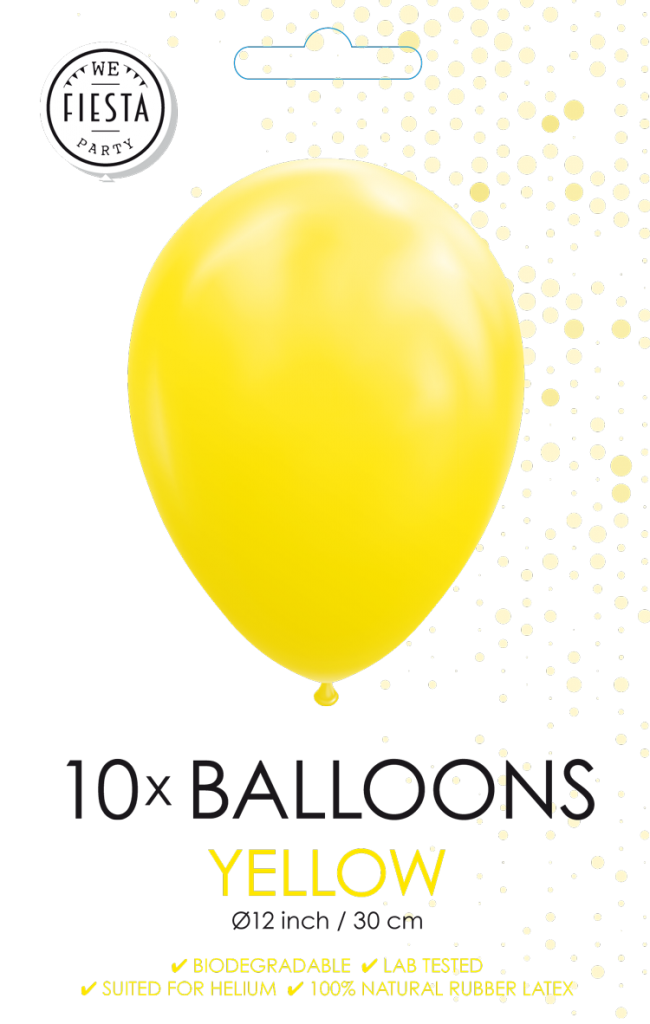 10 Balloons 12" clear yellow 10 stuks per 6