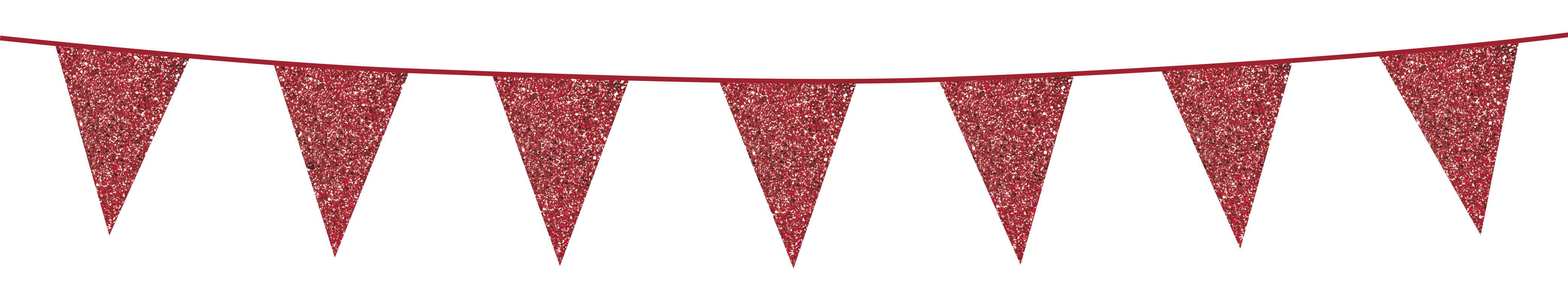 Bunting Glitter 6m. red - size flags 20x30cm per 6