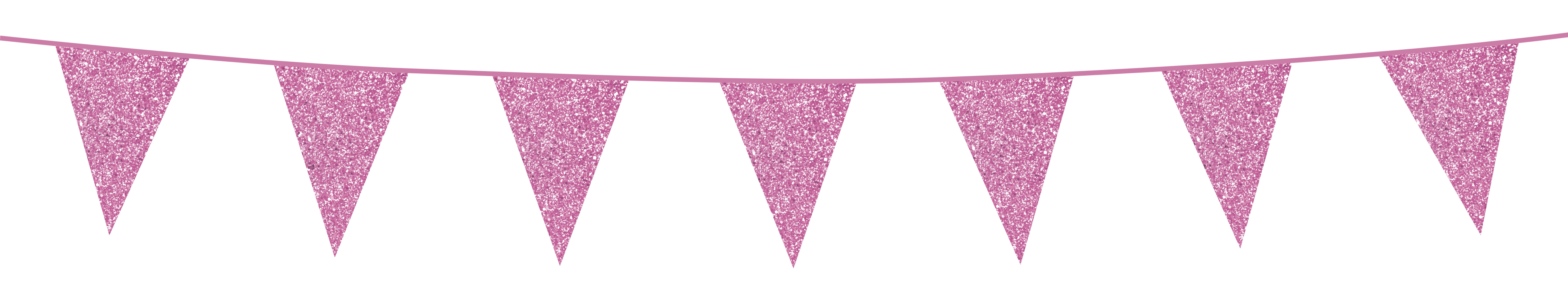 Bunting Glitter 6m. baby pink - size flags 20x30cm per 6