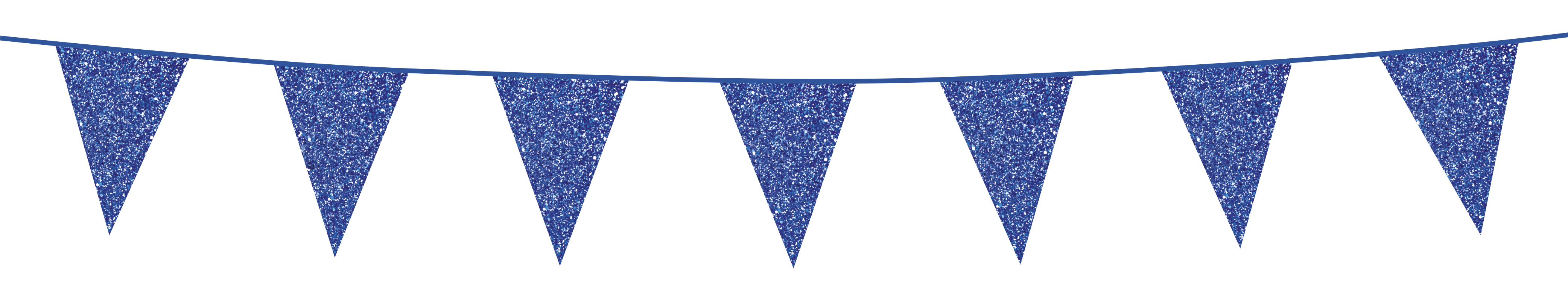 Bunting Glitter 6m. blue - size flags 20x30cm per 6