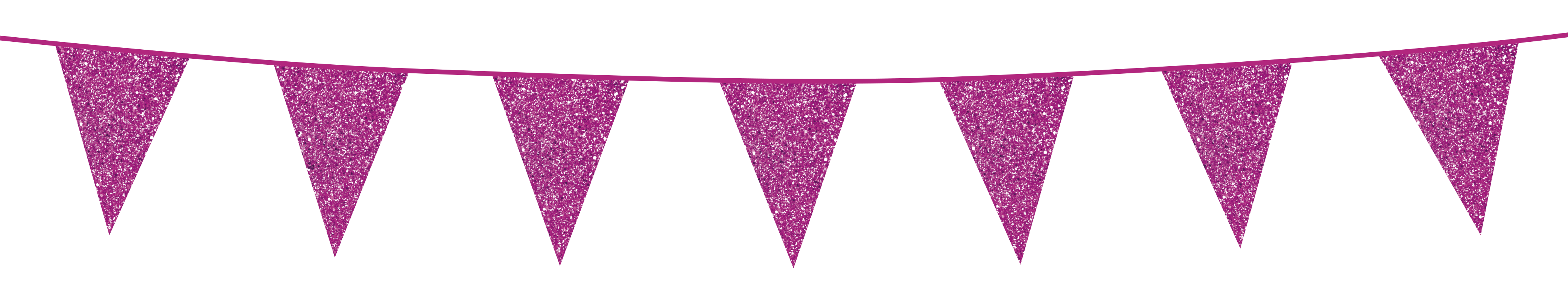 Bunting Glitter 6m. hot pink - size flags 20x30cm per 6