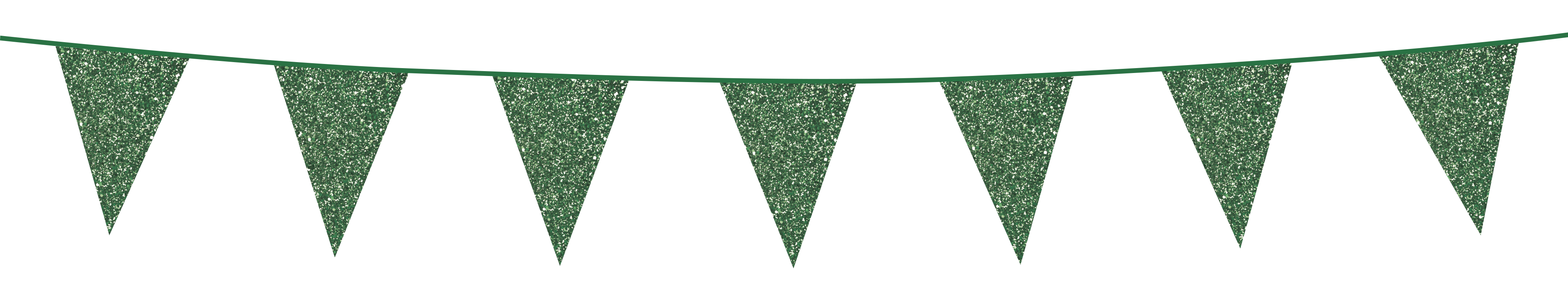 Bunting Glitter 6m. green - size flags 20x30cm per 6