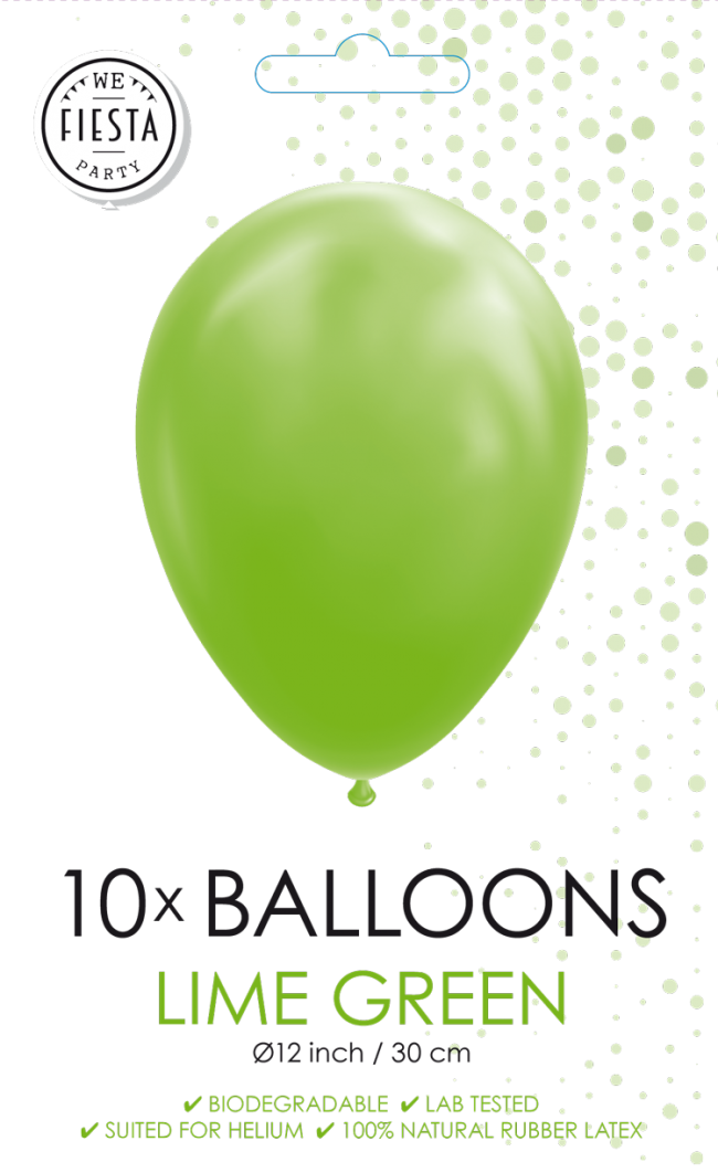 10 Balloons 12" lime green 10 stuks per 6
