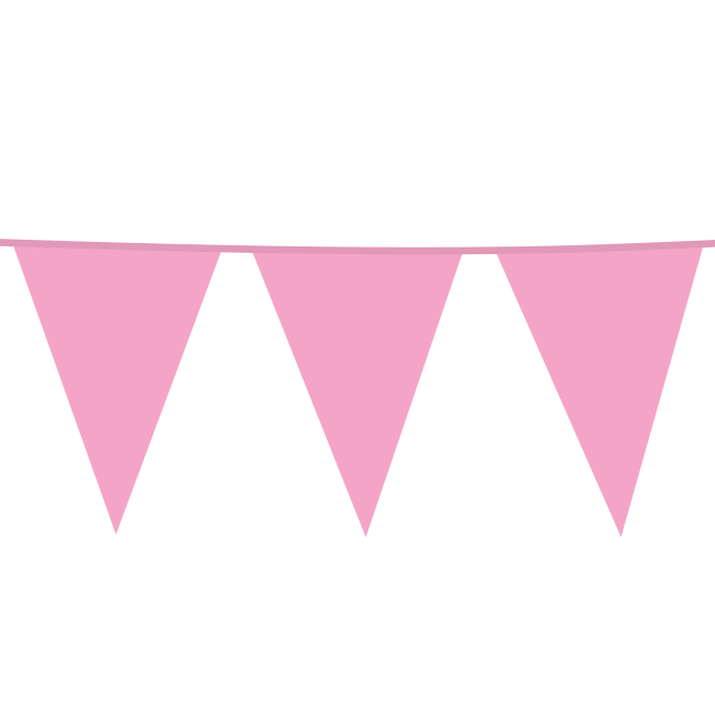 Giant Bunting PE 10m. pink - size flags: 30x45cm per 6