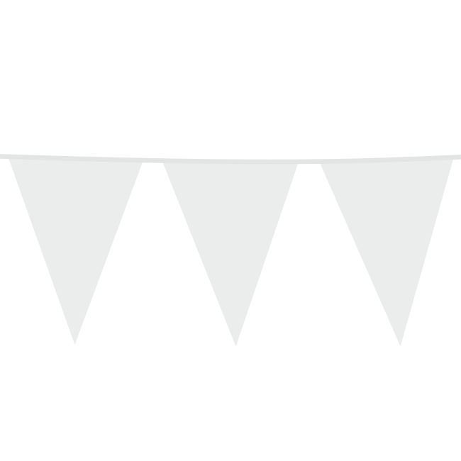 Giant Bunting PE 10m. white - size flags: 30x45cm per 6