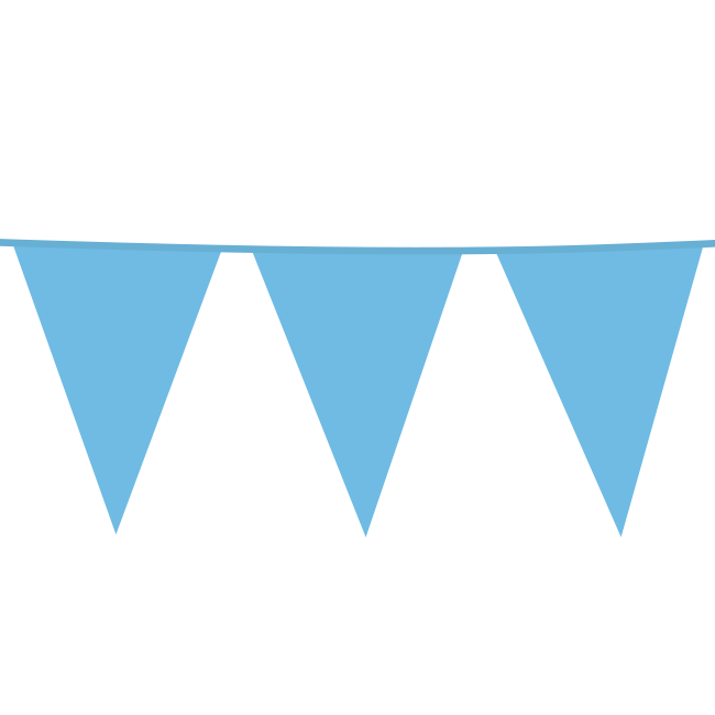 Giant Bunting PE 10m. baby blue - size flags: 30x45cm per 6