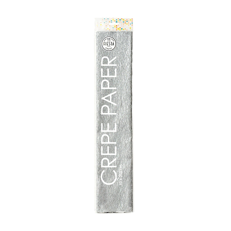 Crepe paper 50x250cm - silver per 12