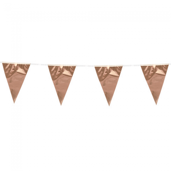 Bunting PE 10m. rose gold - size flags: 20x30cm per 6