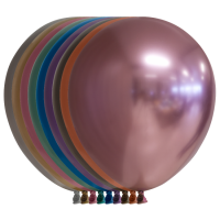 10 Chrome / Mirror balloons, 12'' - mixed colors