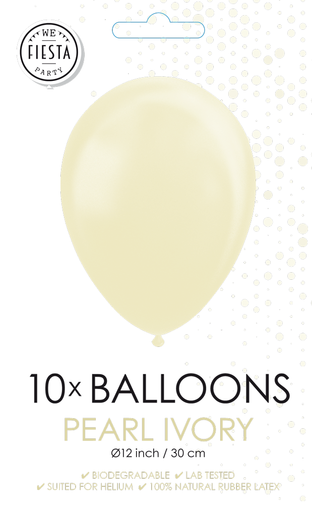 10 Balloons 12 metallic  ivory per 6