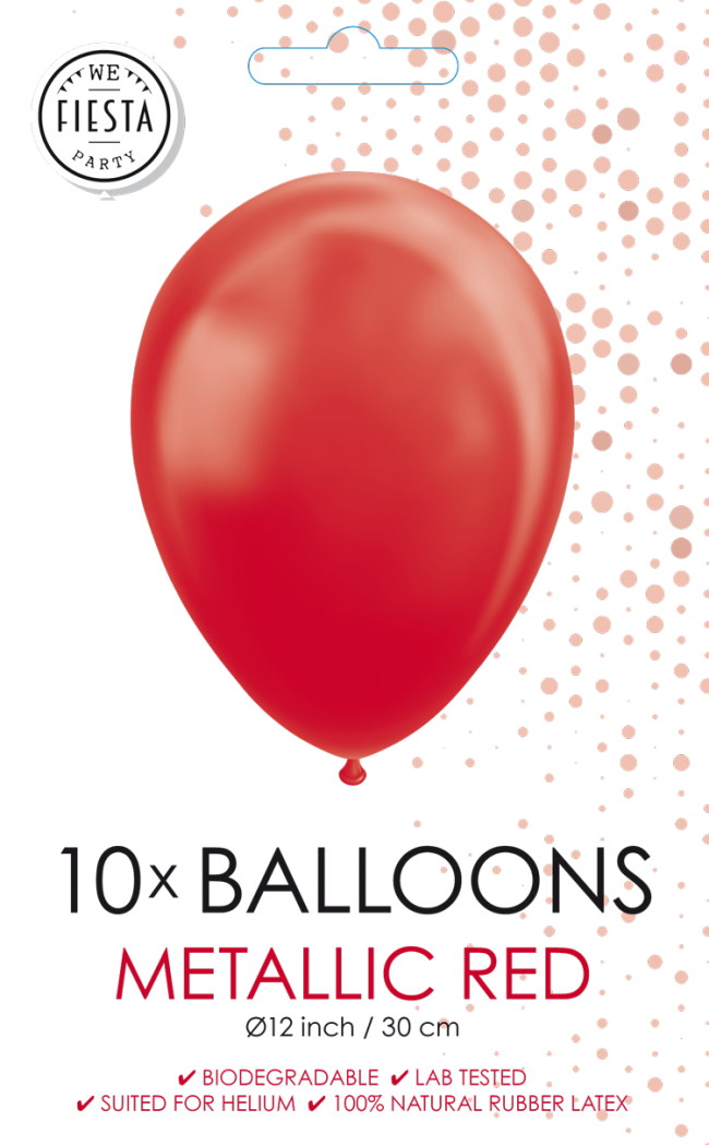 10 Balloons 12 metallic  Red per 6