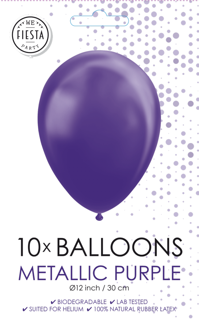 10 Balloons 12 metallic  purple per 6