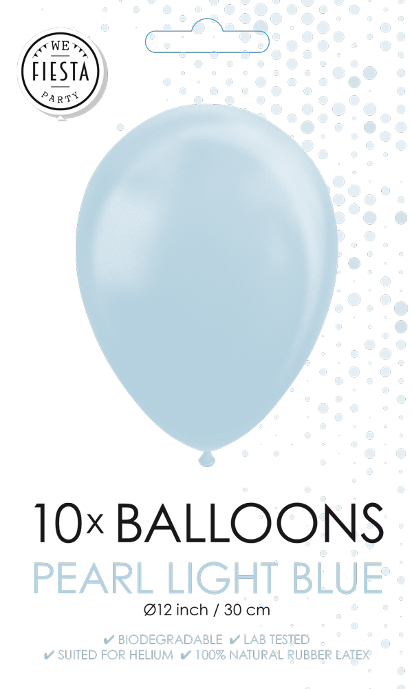 10 Balloons 12 metallic  light blue per 6