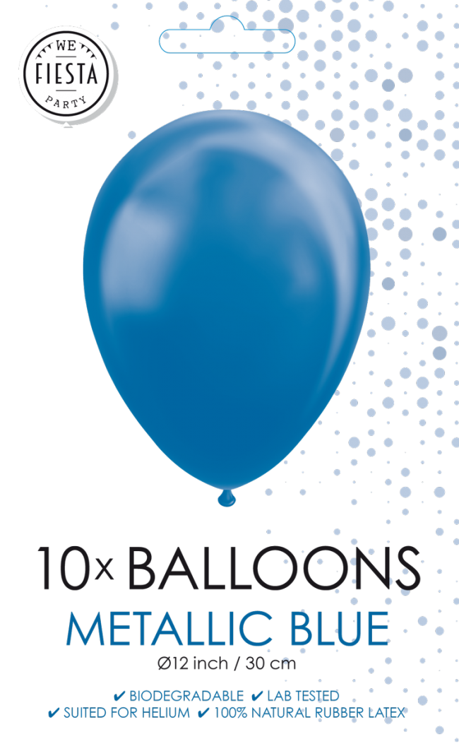 10 Balloons 12 metallic  blue per 6