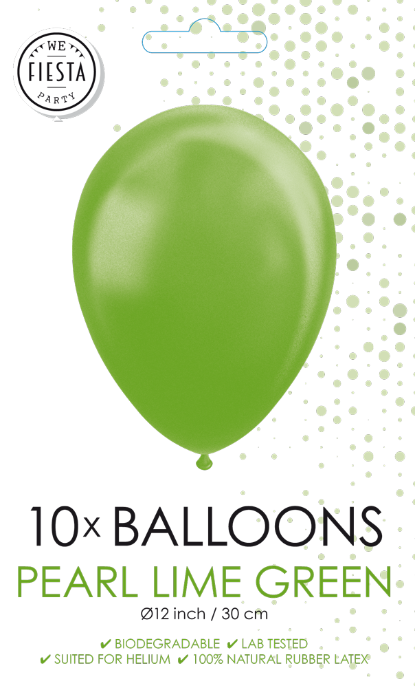 10 Balloons 12 metallic  lime green per 6