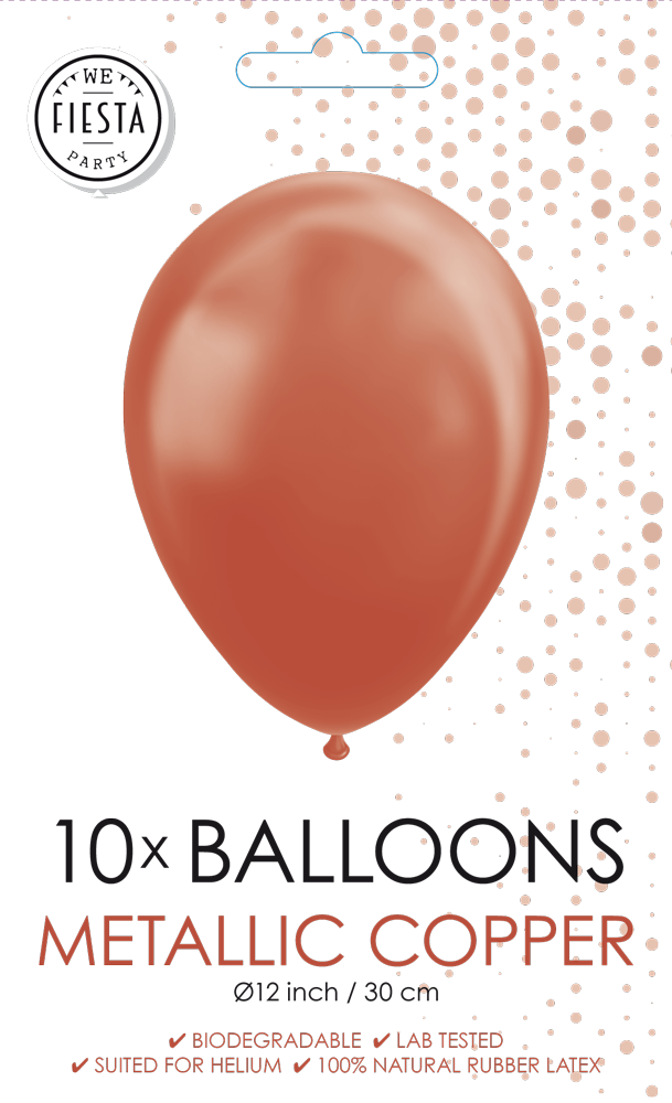 10 Balloons 12 metallic  copper per 6