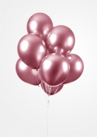 10 Chrome / Mirror balloons, 12'' pink per 6