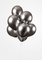 10 Chrome / Mirror balloons, 12'' space grey  per 6