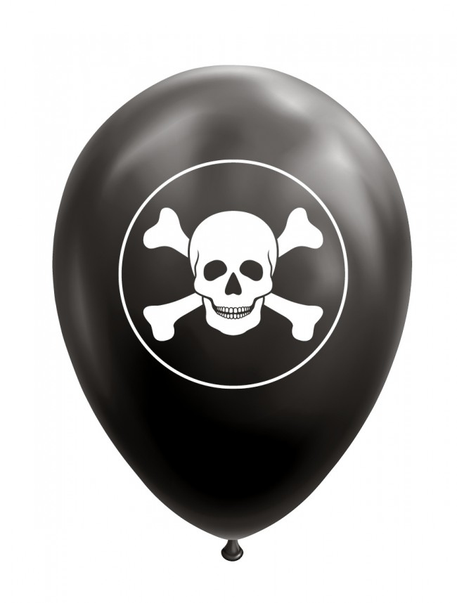 Piraten 8 Balloons 12" skull / pirate black per 6