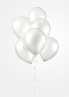 10 Balloons 12" clear metallic white 10 stuks per 6
