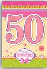 Leeftijdskaart roze nr 50 per 6