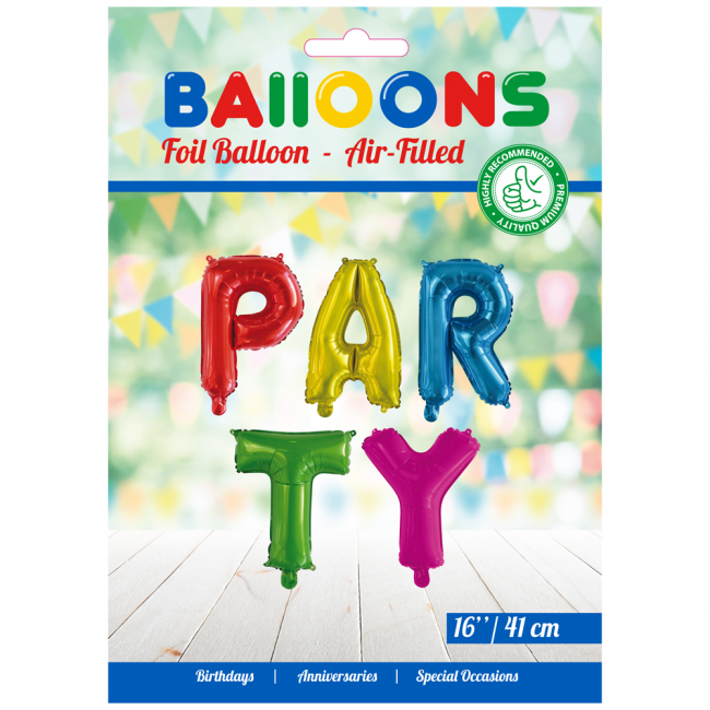 Folieballonnen set Party,  - ass. kleuren