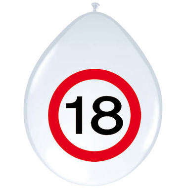 Verkeersbord Ballonnen cijfer 18 per 5