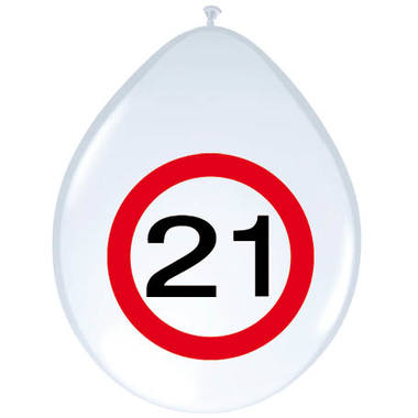 verkeersbord Ballonnen cijfer 21 per 5