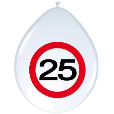 verkeersbord Ballonnen cijfer 25 per 5