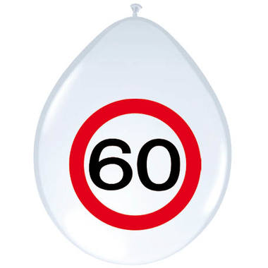 verkeersbord Ballonnen cijfer 60 per 5