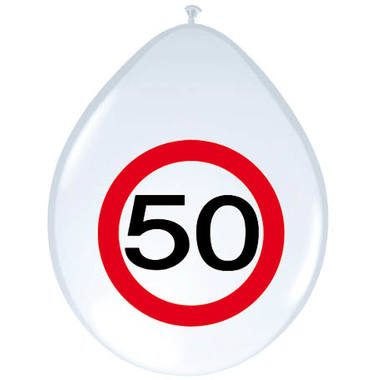 verkeersbord Ballonnen cijfer 50 per 5