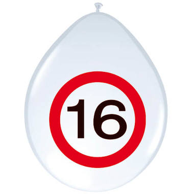 Verkeersbord Ballonnen cijfer 16 per 5