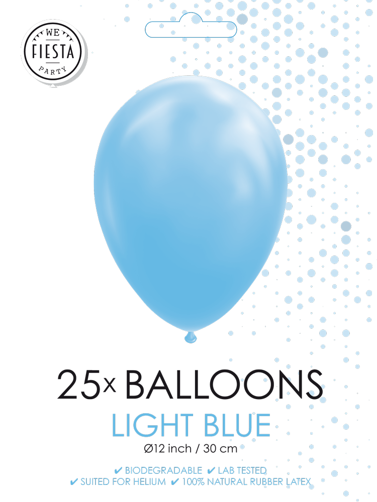 Ballonnen licht blauw 25 stuks per 6