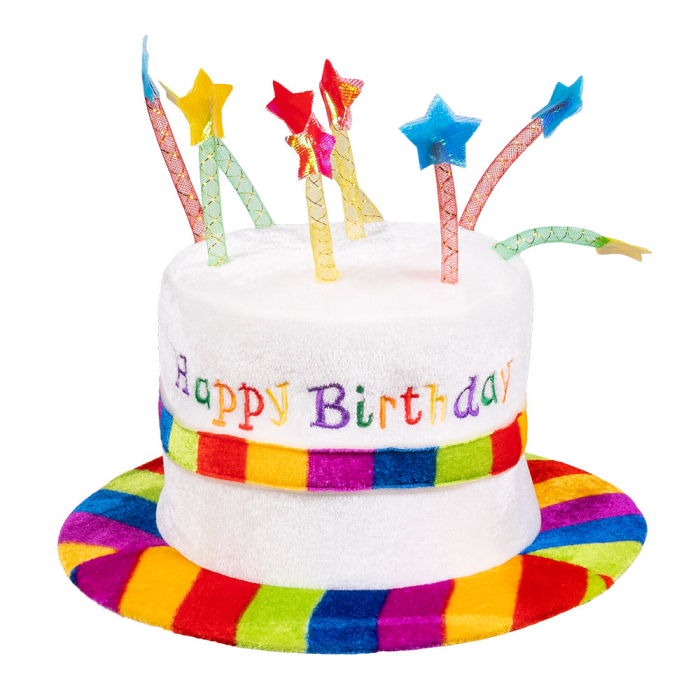 Hoed Rainbow pie 'Happy Birthday'  per 4