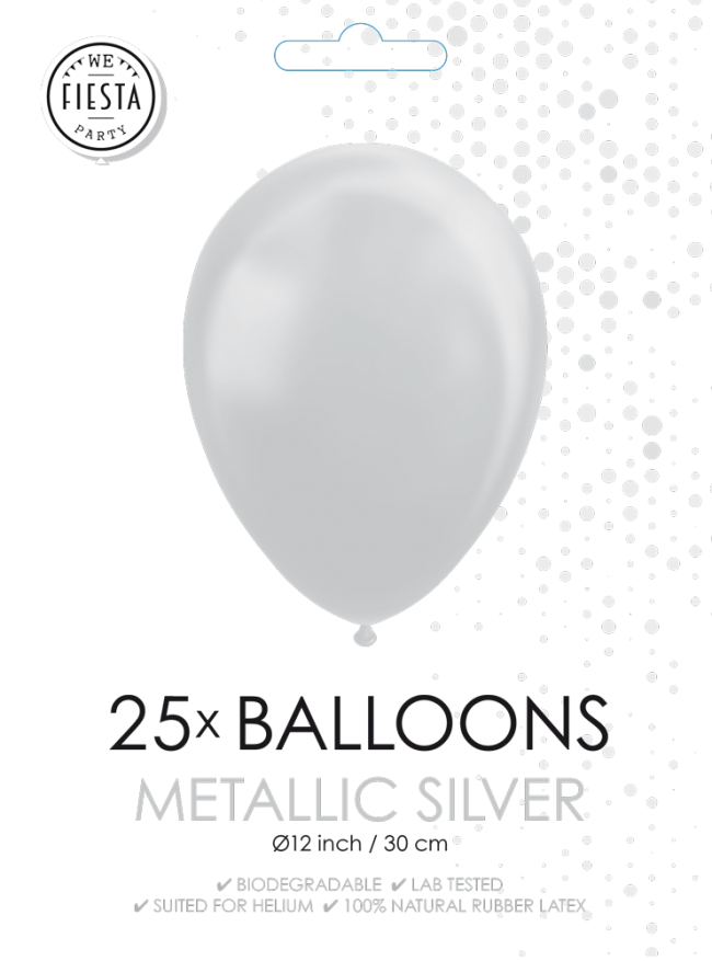 Ballonnen Zilver 25 stuks per 6