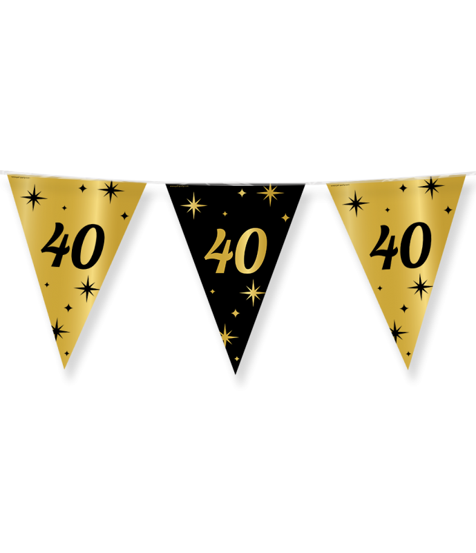 Classy Party flags foil - 40   Dubbelzijdig  10M per 6