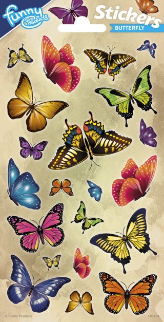 Vlinders stickers per 10 vel