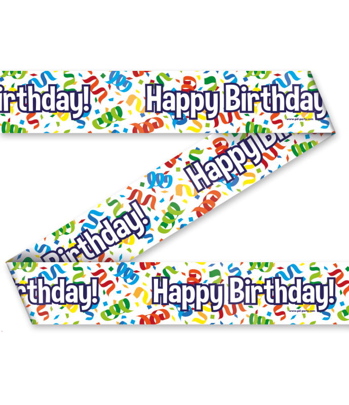 Party tape Happy birthday 12 meter per 6