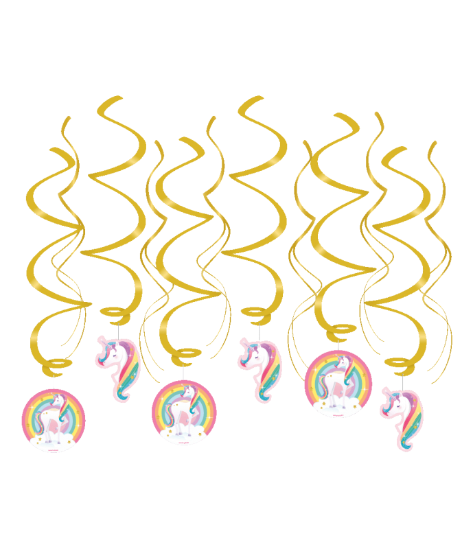 Unicorn swirl decorations per 6